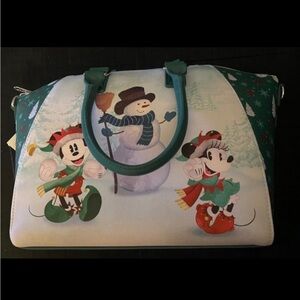 Mickey and Minnie christmas tote Loungefly holiday satchel HTF